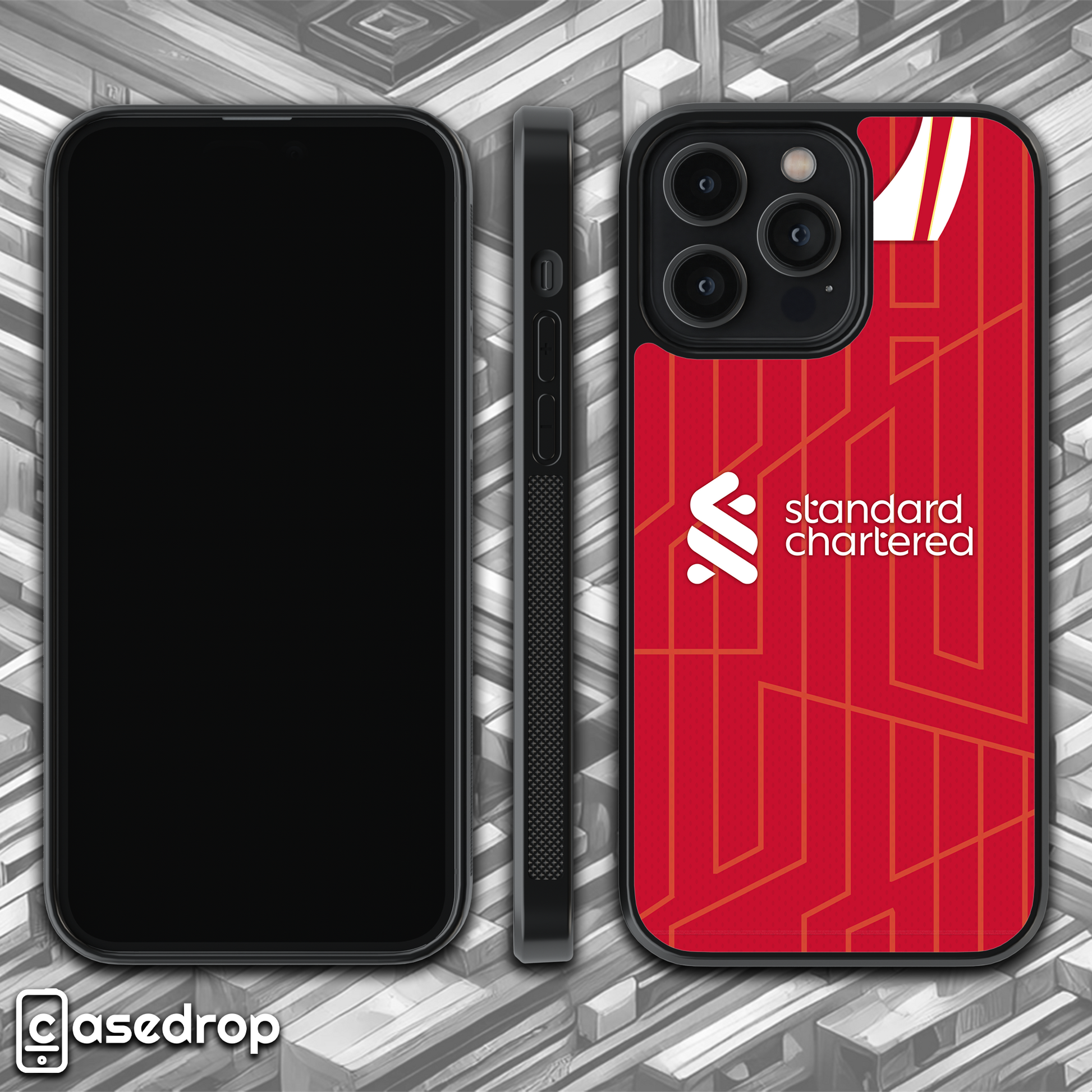 Rotating Liverpool FC 2025 home kit phone case for football fans
