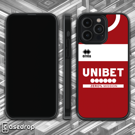 360 gif view of Middlesbrough FC 2024 2025 home football case for iPhone, Samsung and Google Pixel phone models