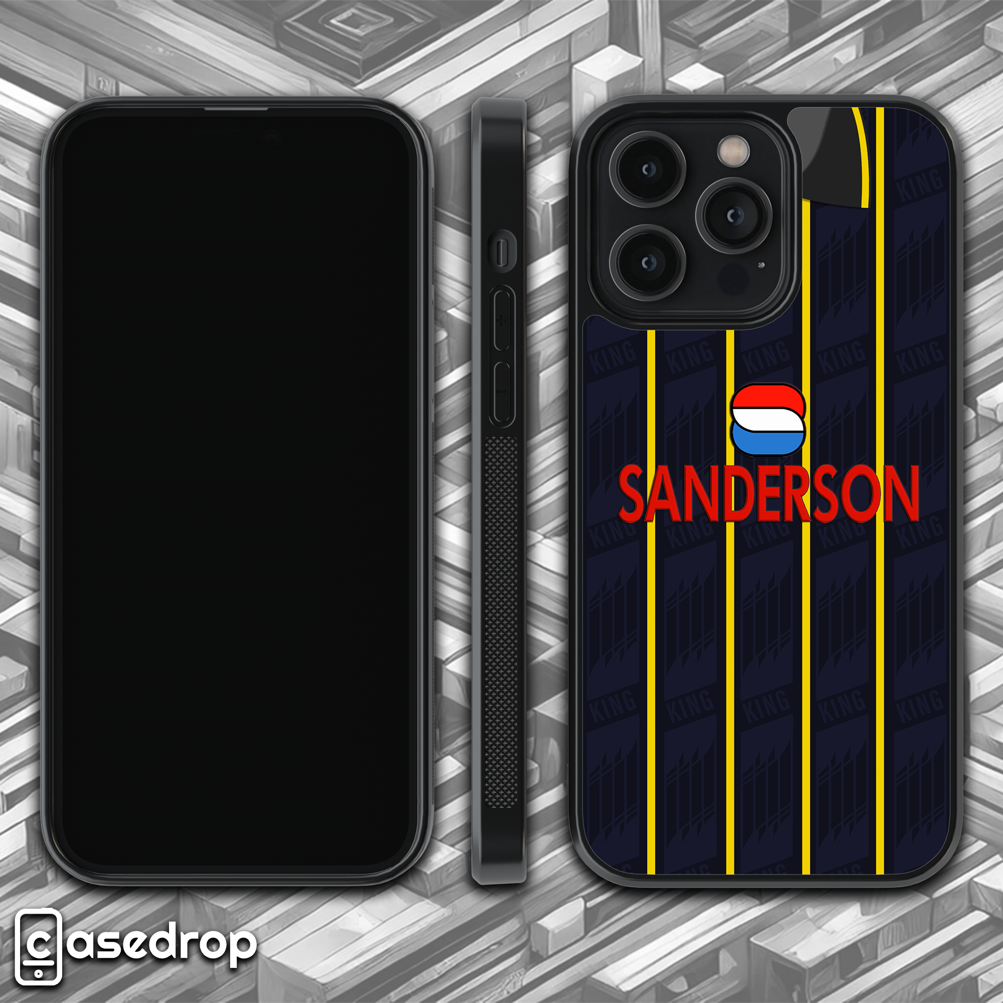 Sheffield Wednesday retro football phone case, 1993/94 away kit, rotating animation