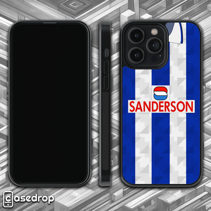 Sheffield Wednesday retro football phone case, 1993/94 home kit, rotating animation